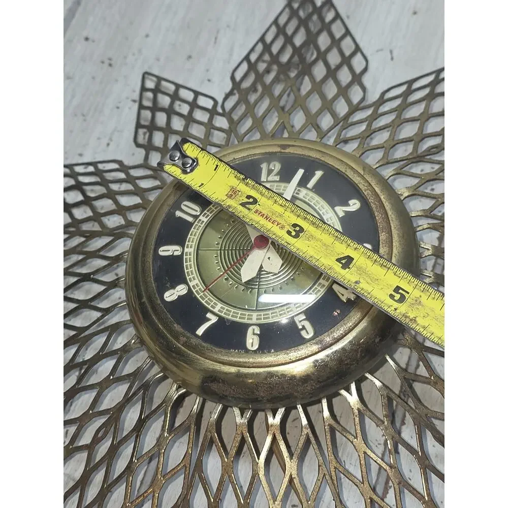 Mid Century Modern Starburst Clock Mastercrafters Working 18” Retro Brutalist
